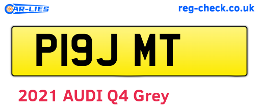 P19JMT are the vehicle registration plates.
