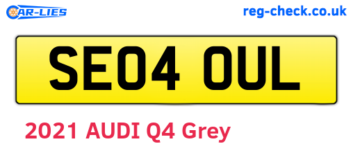 SE04OUL are the vehicle registration plates.