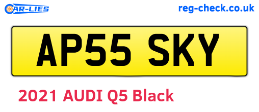 AP55SKY are the vehicle registration plates.