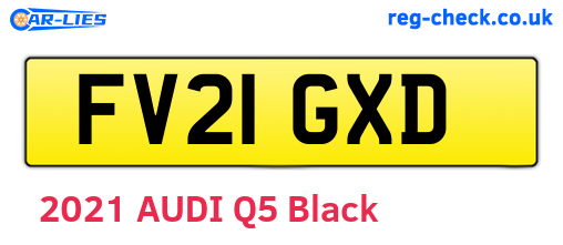 FV21GXD are the vehicle registration plates.
