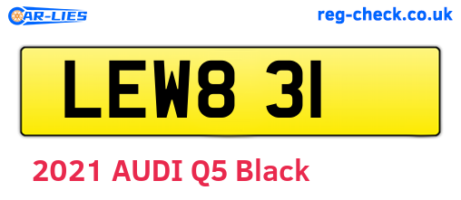 LEW831 are the vehicle registration plates.