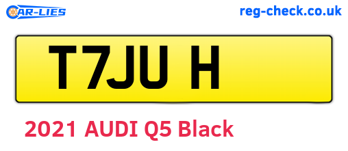 T7JUH are the vehicle registration plates.