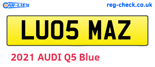LU05MAZ are the vehicle registration plates.