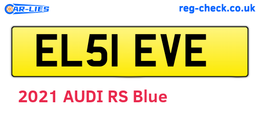 EL51EVE are the vehicle registration plates.