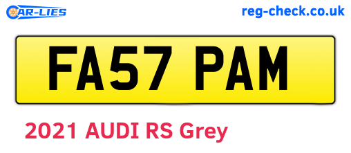 FA57PAM are the vehicle registration plates.