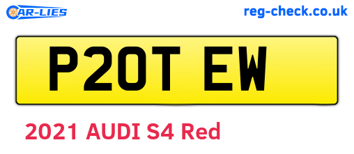 P20TEW are the vehicle registration plates.