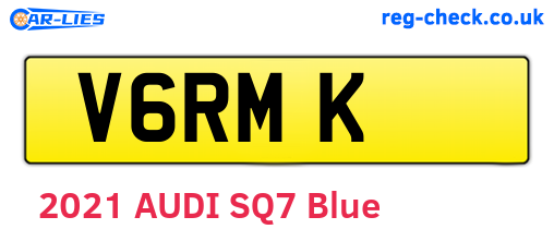 V6RMK are the vehicle registration plates.