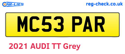 MC53PAR are the vehicle registration plates.