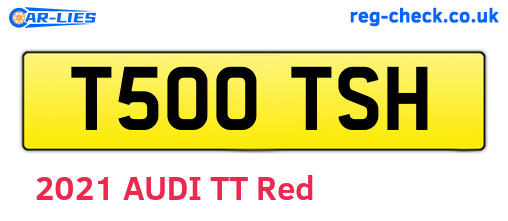 T500TSH are the vehicle registration plates.