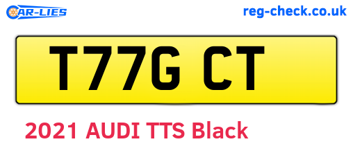 T77GCT are the vehicle registration plates.