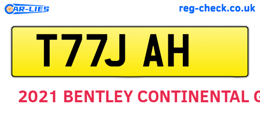 T77JAH are the vehicle registration plates.