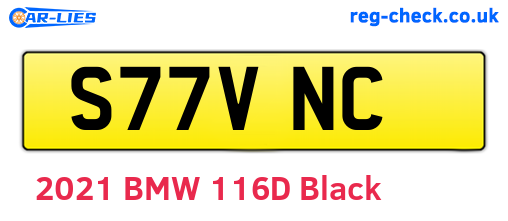 S77VNC are the vehicle registration plates.