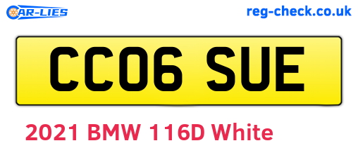 CC06SUE are the vehicle registration plates.