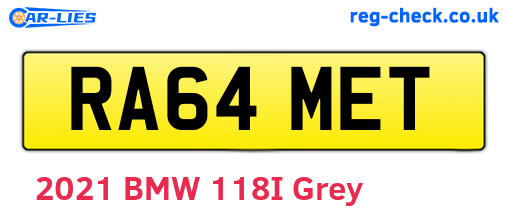 RA64MET are the vehicle registration plates.