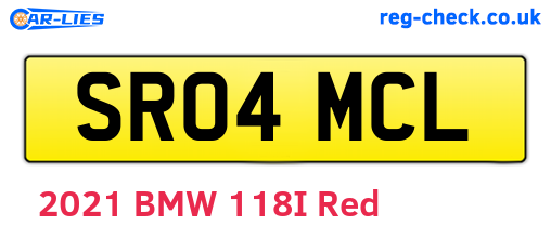 SR04MCL are the vehicle registration plates.