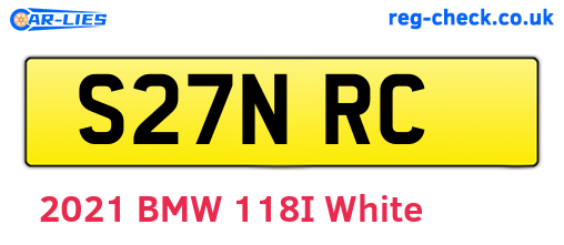 S27NRC are the vehicle registration plates.