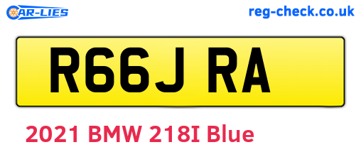 R66JRA are the vehicle registration plates.