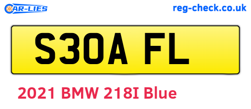 S30AFL are the vehicle registration plates.