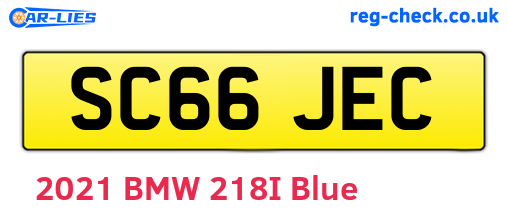 SC66JEC are the vehicle registration plates.