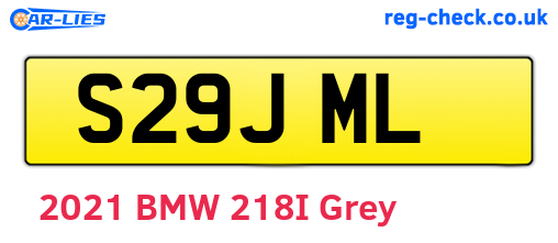 S29JML are the vehicle registration plates.