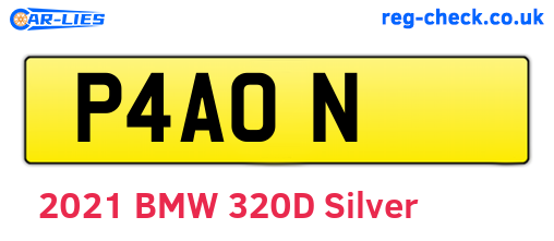 P4AON are the vehicle registration plates.