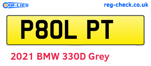 P80LPT are the vehicle registration plates.