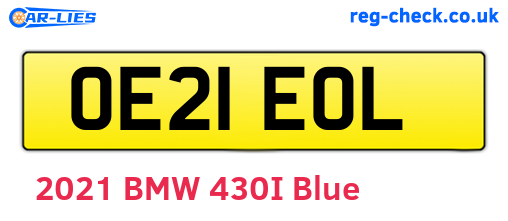 OE21EOL are the vehicle registration plates.