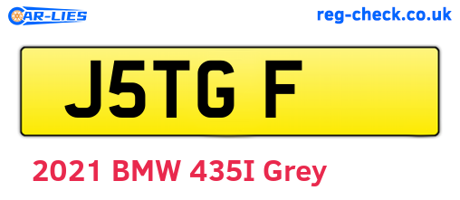 J5TGF are the vehicle registration plates.