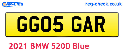 GG05GAR are the vehicle registration plates.