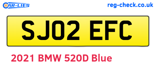 SJ02EFC are the vehicle registration plates.