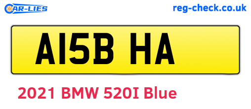 A15BHA are the vehicle registration plates.
