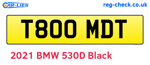 T800MDT are the vehicle registration plates.