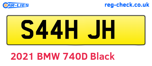 S44HJH are the vehicle registration plates.