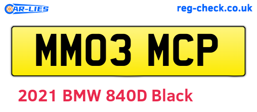MM03MCP are the vehicle registration plates.