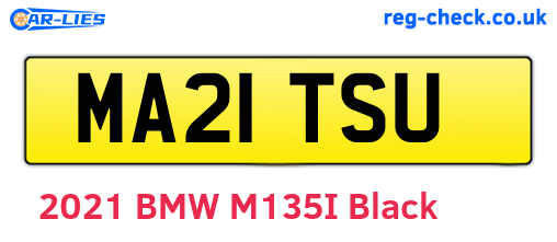 MA21TSU are the vehicle registration plates.