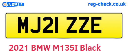 MJ21ZZE are the vehicle registration plates.