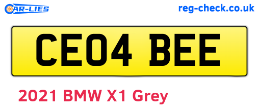 CE04BEE are the vehicle registration plates.