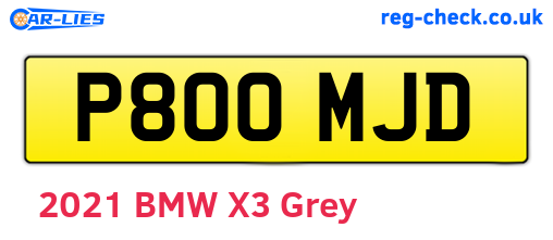 P800MJD are the vehicle registration plates.