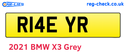 R14EYR are the vehicle registration plates.