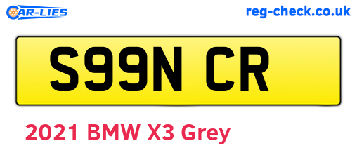 S99NCR are the vehicle registration plates.