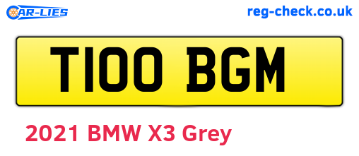 T100BGM are the vehicle registration plates.