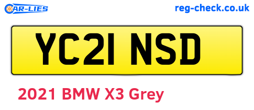 YC21NSD are the vehicle registration plates.
