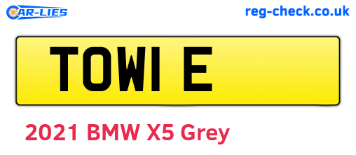 TOW1E are the vehicle registration plates.