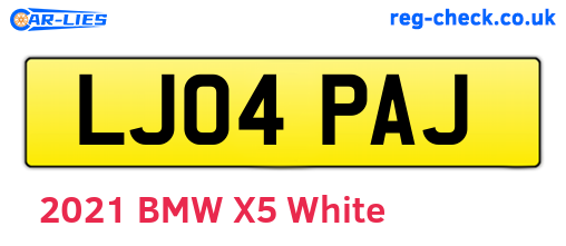 LJ04PAJ are the vehicle registration plates.