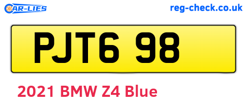 PJT698 are the vehicle registration plates.