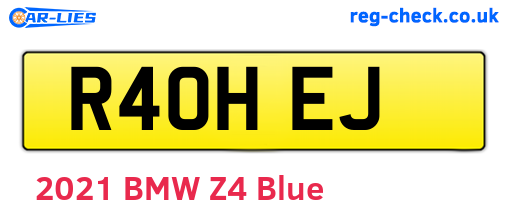 R40HEJ are the vehicle registration plates.