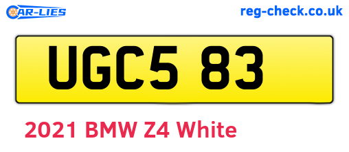 UGC583 are the vehicle registration plates.
