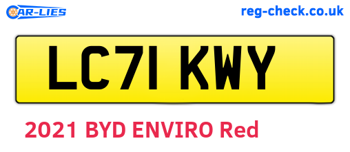 LC71KWY are the vehicle registration plates.