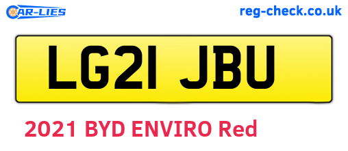 LG21JBU are the vehicle registration plates.