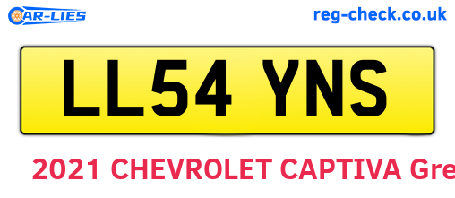 LL54YNS are the vehicle registration plates.